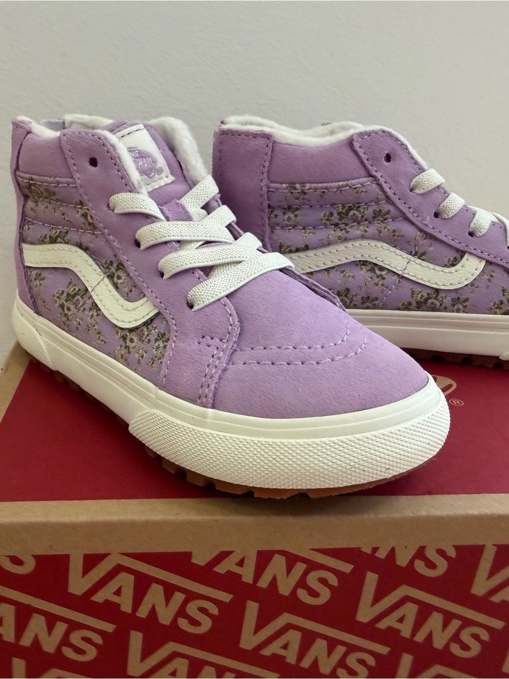 Vans Kids' Purple Floral Sk8-Hi Casual Sneaker Shoe